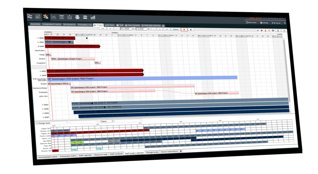 Project planning and scheduling for Delfoi Planner